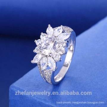 Wholesale Jewelry Wedding Rings Round White Zircon Design Ladies Rings